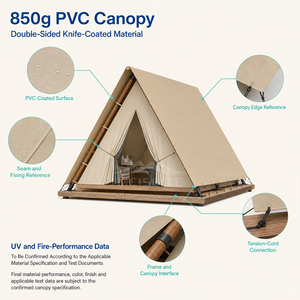 Luxury African Triangle <b>Tent</b> with 80mm Glulam Frame and Waterproof 850g PVC <b>Canopy</b> for Outdoor Camping Resort YX-1 - Product Image 4