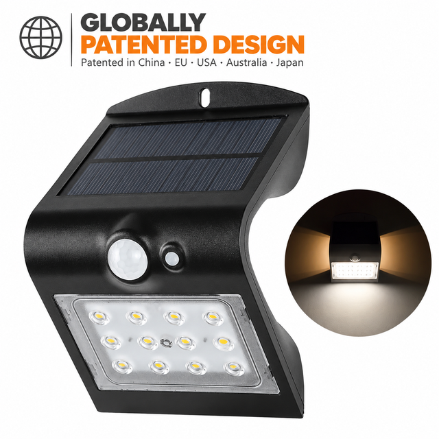 LED Solar Motion Sensor Garden Wall Security Door Light IP65 Outdoor Europe Style Wireless Easy Installation