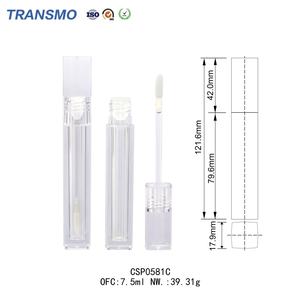 Tubes à gloss transparents personnalisables en plastique 5 ml, conteneur carré pour rouge à lèvres et gloss, usage industriel - Product Image 2