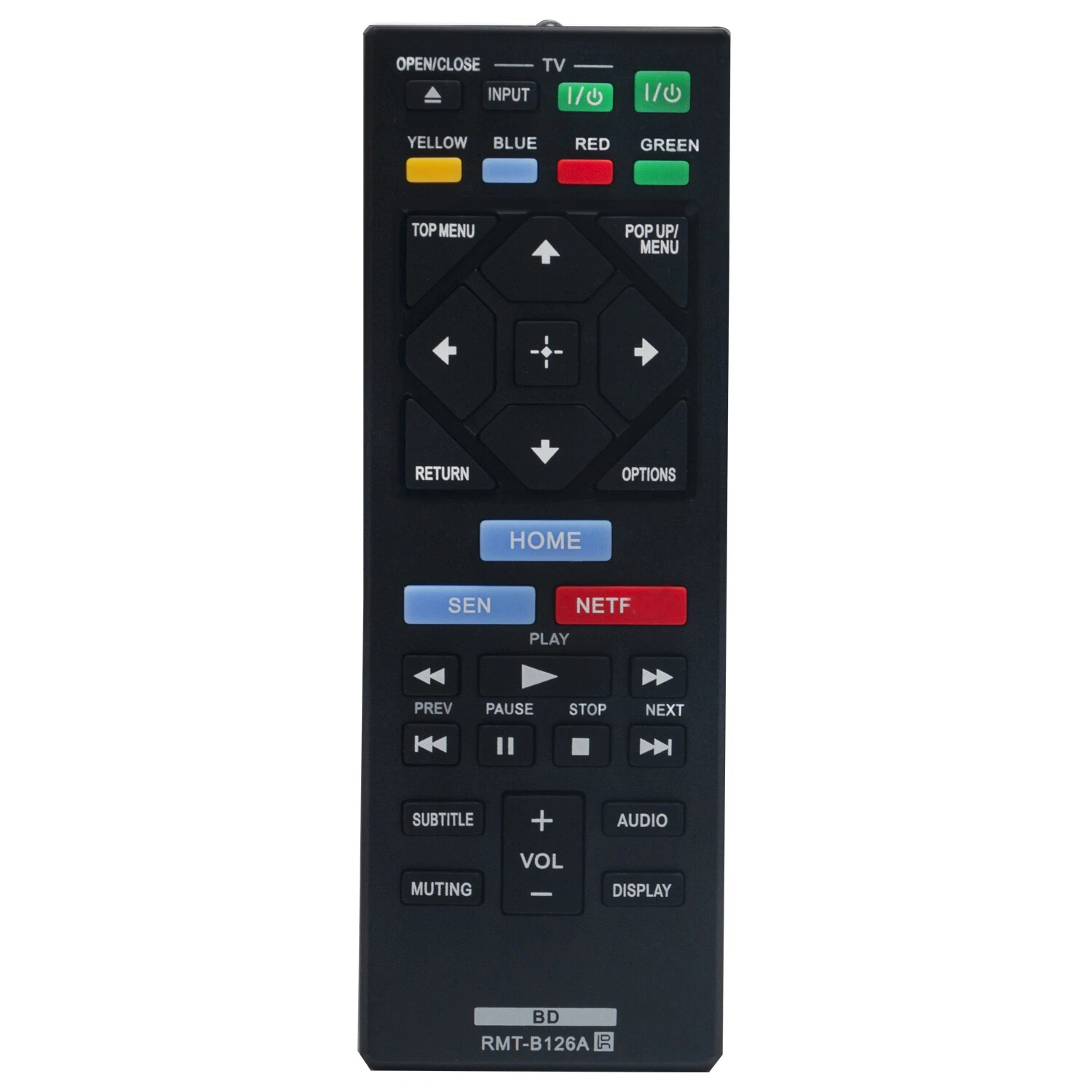 RMT-B126A <strong>Remote</strong> <strong>Control</strong> for <strong>Sony</strong> <strong>Blu</strong>-<strong>ray</strong> Player BDP-S6700 BDP-S3700 BDP-S1700 BDPBX120 BDPBX320 BDPBX520 BDPBX620 BDPS1200