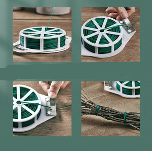 Attache torsadée pour plantes de jardin de 328 pieds avec coupe-fil intégré pour <span class=keywords><strong>le</strong></span> jardinage, la maison et l'organisation du bureau - Product Image 3