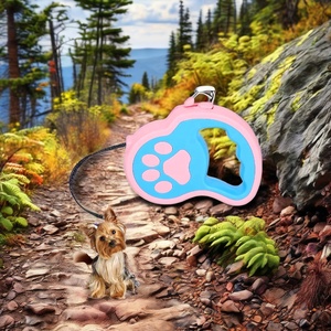 Nueva Correa de Adiestramiento para Mascotas Ajustable de 5 m (10 pies), Resistente, Extensible, con Control de un Botón, Diseño Estampado con Plumas, Ecológica - Product Image 5