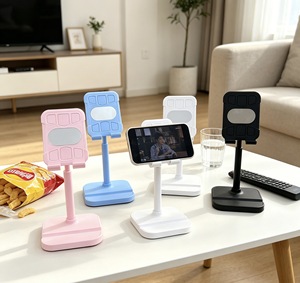 Support de bureau télescopique en ABS en forme de cœur pour tablettes et téléphones – Support universel multifonctionnel pour visionnage mains libres - Product Image 2
