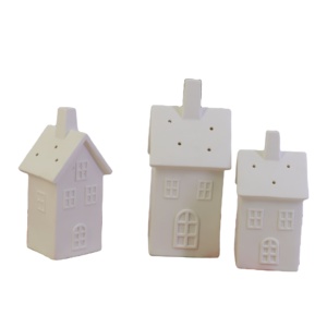 Nuevo diseño de quemador de vela de cerámica iluminado Casa de porcelana de Navidad - Product Image 1