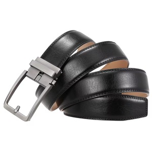 Ceinture en cuir pleine fleur prête à être expédiée pour hommes, idéale pour le <span class=keywords><strong>bureau</strong></span>, cadeaux d'entreprise, boucle automatique souple, articles en gros, lots en vrac - Product Image 3