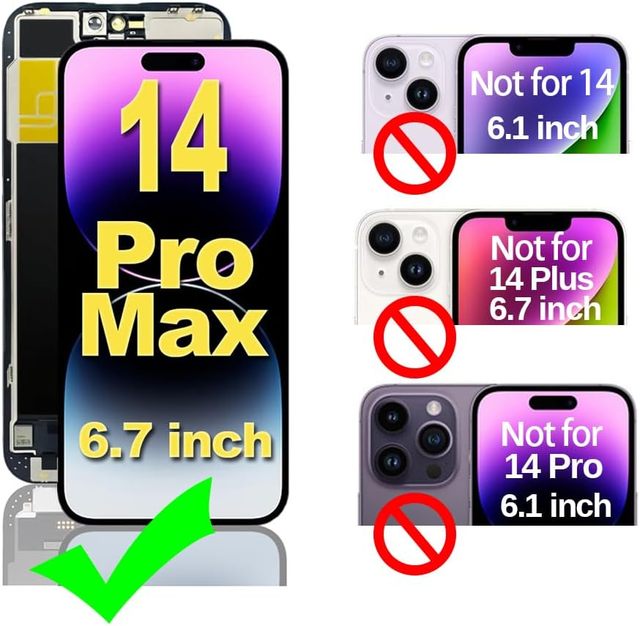 High Refresh Rate 120hz Diagnosable Screen Soft Display for 14pro Max New Tech Diagnosable Display Replace for iPhone 14 Pro Max