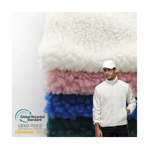 Jacquard 100 Polyester Dikke Zware Gewicht Voor Jas Lange Stapel Comfortabele Lam Wol Gevoerde Sherpa Fleece Stof
