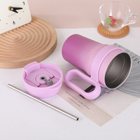 Mug de voyage isotherme en acier inoxydable 304, 750 ml, à double paroi avec poignée, pour café, isolation thermique 6-12 heures, idéal pour le bureau