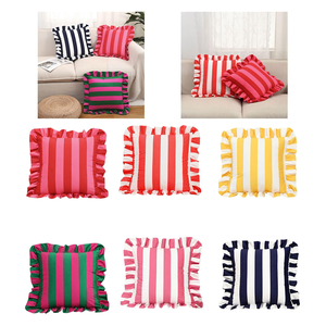 Housse de coussin décorative pour la maison, carrée, en velours de haute qualité, à rayures, pour canapé - Product Image 5