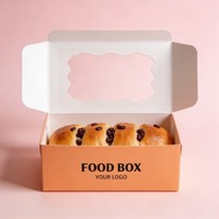 Boîtes en papier pour biscuits de restauration rapide à prix d'usine, boîtes d'emballage pour sandwichs et pains de petit-déjeuner avec fenêtre, boîtes alimentaires pour boulangerie