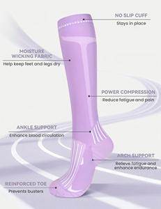 Calze a Compressione Graduata 20-30 mmHg con Logo Personalizzato, Alta Qualità, Elastiche e Lunghe per Uso Sanitario - Product Image 2