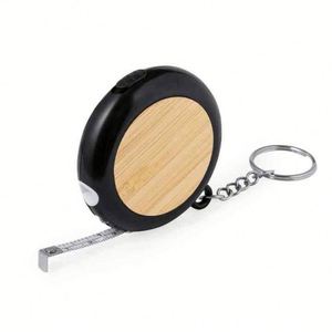 Custom Promotion <b>Personalized</b> Gifts Eco-Friendly Digital Printing Wooden Steel Retractable Round Tape Measure with <b>Keychain</b> - Product Image 3