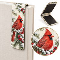 Marque-page magnétique vintage Marché de Noël, marque-page pliable personnalisé, design Ville d'hiver, cadeau de lecture pour les fêtes, papeterie