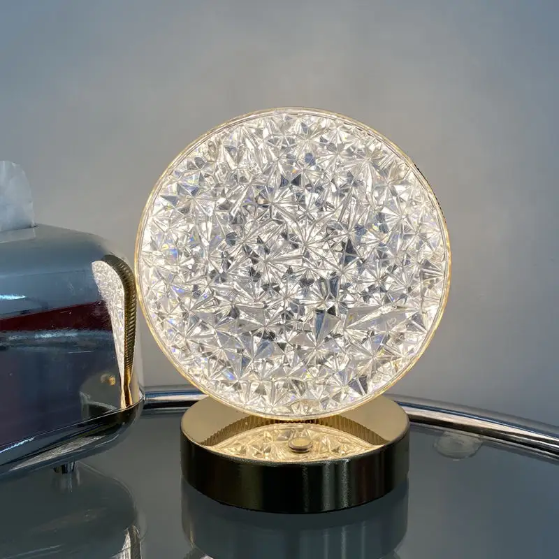 Hot Selling Home Decoratie Star Moon Crystal Tafellamp 3 Kleur Temperatuur Touch Lamp