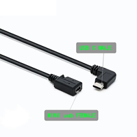 Kabel sinkronisasi Data pengisi daya Jack betina USB Mini sudut kanan jantan Tipe C