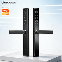 Cerradura Electrónica para Puerta Corredera de Aluminio y Vidrio UIELOCK DQ12-D, con Huella Dactilar, Tarjeta, Contraseña, Aplicación, Llave, Wi-Fi, para Exteriores