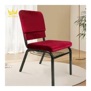 Fundas de sillas de auditorio de Iglesia personalizadas de alta calidad baratas para silla de iglesia de teatro moderna de Metal <span class=keywords><strong>Pastor</strong></span> con estante para libros - Product Image 1