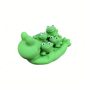 Custom Logo Cartoon Vinyl Water Play One-To-Three Nesting Frogs Squeeze Sound Children's Bathroom <b>Bath</b> Floating Toy - Product Image 5