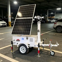 Panneaux solaires monocristallins rotatifs, efficacité 21,7 %, remorque de sécurité, surveillance solaire mobile CCTV pour site distant