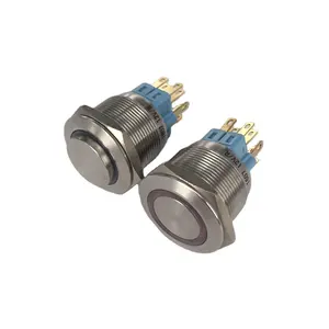 Metall 25mm DPDT wasserdicht IP67 Ein-Aus-Schalter