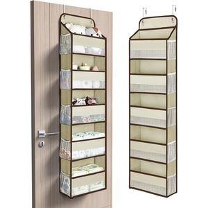 Organisateur à suspendre derrière la porte, 15 poches, beige, type crochet, rangement pour articles de bébé et articles ménagers, à fixer derrière les portes ou sur les murs - Product Image 1