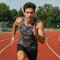 Débardeur de sport perforé pour homme au design moderne, respirant en maille, idéal pour la course, le fitness et le style streetwear, personnalisable avec logo, vente en gros
