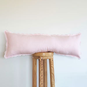 Fodera per <span class=keywords><strong>Cuscino</strong></span> in Puro Lino Tessuto <span class=keywords><strong>con</strong></span> <span class=keywords><strong>Bordo</strong></span> Smerlato Extra Lungo Personalizzabile all'Ingrosso - Product Image 1