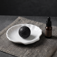 Diffuseur de pierre volcanique en céramique de luxe en forme de coquillage, ensemble de pierres aromatiques sans eau pour huiles essentielles, idéal pour les spas et hôtels