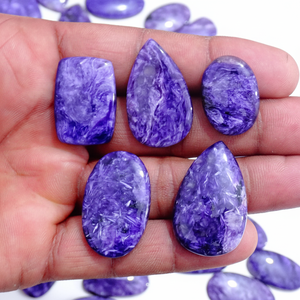 Charoite naturelle Cabochon de pierres précieuses en vrac Charoite pierre précieuse en vrac pour la fabrication de bijoux - Product Image 1