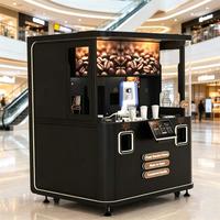 Funkyplay Nouvelle machine à café robotisée intelligente, distributeur automatique en libre-service 24h/24, en acier inoxydable, nettoyage automatique, capacité de 150 à 200 tasses