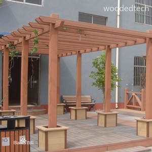 ไม้เพอร์โก้ระดับไฮเอนด์ป้องกันรังสียูวีและป้องกันการซีดจางสำหรับสวนหรูหราไม้พลาสติกทำจากไม้ Pergola - Product Image 6