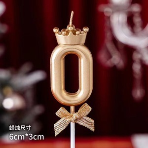 Bougies de gâteau en forme de couronne et de nœud, numérotées de 0 à 9, en acrylique or et argent, décorations d'anniversaire pour enfants - Product Image 4