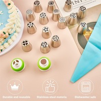 Ensemble de 30 douilles russes pour pâtisserie, avec poche à douille et attaches en silicone, outils de pâtisserie DIY, emballage en sachet, pour l'exportation