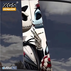 Auto decoración Exterior PVC autoadhesivo dibujos animados creativo Jack Skellington <span class=keywords><strong>Sally</strong></span> Universal Fit 2 piezas XGS marca pegatinas de coche - Product Image 1
