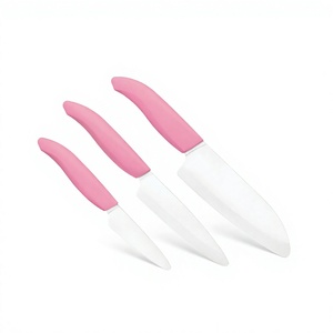Ensemble de couteaux de cuisine en céramique rose, 3 pièces, lames droites et affûtées pour la cuisine quotidienne - Product Image 4