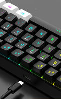 Teclado Mecánico para Juegos con Cable, Color Negro, Interruptores Rojos, RGB, 61 Teclas, USB, para Chicas, Material ABS, Garantía de 12 Meses