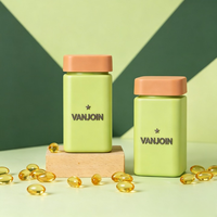 Flacon carré en verre dépoli vert avec bouchon CR, finition dégradée mate, pour compléments alimentaires, pilulier, 60ml 90ml 120ml, emballage santé