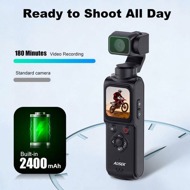 4K Ultra HD WIFI Handheld Face Tracking Touch Screen 1.72 Inch Fully Automatic Pocket Camera Anti-Shake Sports Camera