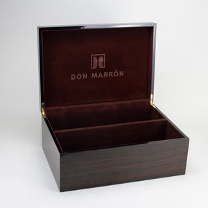 Роскошная деревянная шкатулка для ювелирных изделий Золотая штамповка черные коробки МДФ на заказ деревянный ящик для хранения - Product Image 4