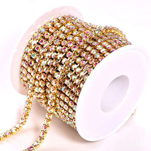 Bán Buôn Chất Lượng Cao Pha Lê Rhinestone <span class=keywords><strong>Cup</strong></span> Chuỗi Cho Hàng May Mặc Sterling Bạc Đóng <span class=keywords><strong>Cup</strong></span> Chuỗi Rhinestone Cắt Tỉa - Product Image 1