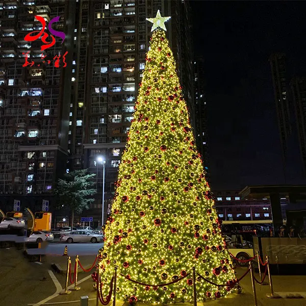Большая уличная гигантская Рождественская елка с подсветкой для торгового центра, 5 м, 6 м, 7 м, 10 м, 15 м, 20 м, 25 м, 30 м, 40 м, 50 м