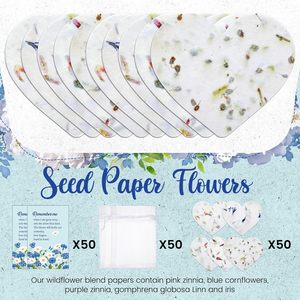 Dunzoom 50 Sets de Tarjetas de Papel con Semillas en Forma de Corazón y Bolsas de Organza - Recuerdos Plantables para Funerales y Conmemoraciones, para Iglesia, Pascua, Luto por un Ser Querido - Product Image 3