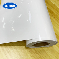 Rouleau de vinyle adhésif transparent imprimable éco-solvant brillant en PVC de 120g pour vitrines commerciales – Vente en gros