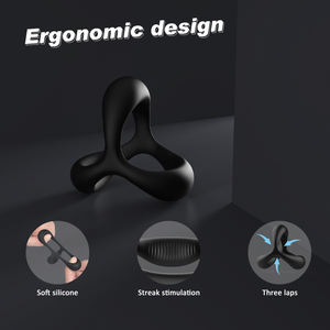 S-Hande 3-pack siliconen verstelbare mannelijke versterkende vertraagde cockring ballen voor mannen vibrators voor mannen - Product Image 5