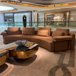 Italian Popular Living Room Sofa Half Round Semi <strong>Circle</strong> Modular Moon Velvet Modern Half Round Sofas - Product Image 3