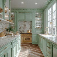 Meubles de cuisine modulaires modernes sur mesure, comptoirs en quartz vieilli, charnières robustes en bois massif pour toute la maison et salle à manger ouverte