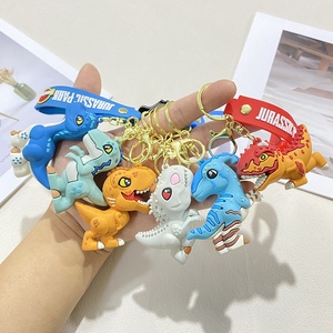 Llavero Personalizable de PVC de Dinosaurios de Jurassic World, Tiranosaurio Rex, Triceratops, Muñeco de Dibujos Animados, Llavero para Coche, Pequeño Regalo - Product Image 1