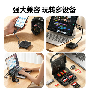 Lector de Tarjetas Multiusos SD TF, Lector de Tarjetas de Memoria Tipo C USB para Teléfono Móvil y Computadora, Solución de Almacenamiento - Product Image 4
