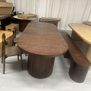 Tavolo da Pranzo Rotondo Salvaspazio <span class=keywords><strong>in</strong></span> Legno di <span class=keywords><strong>Noce</strong></span> 102cm, Estensibile fino a 3m, Pieghevole con Sedie e Panca <span class=keywords><strong>in</strong></span> <span class=keywords><strong>Noce</strong></span> - Product Image 1