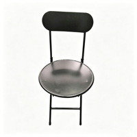 Chaise pliante minimaliste moderne en fer forgé avec dossier, forte capacité de charge ; idéale pour la restauration commerciale et les salons de thé.